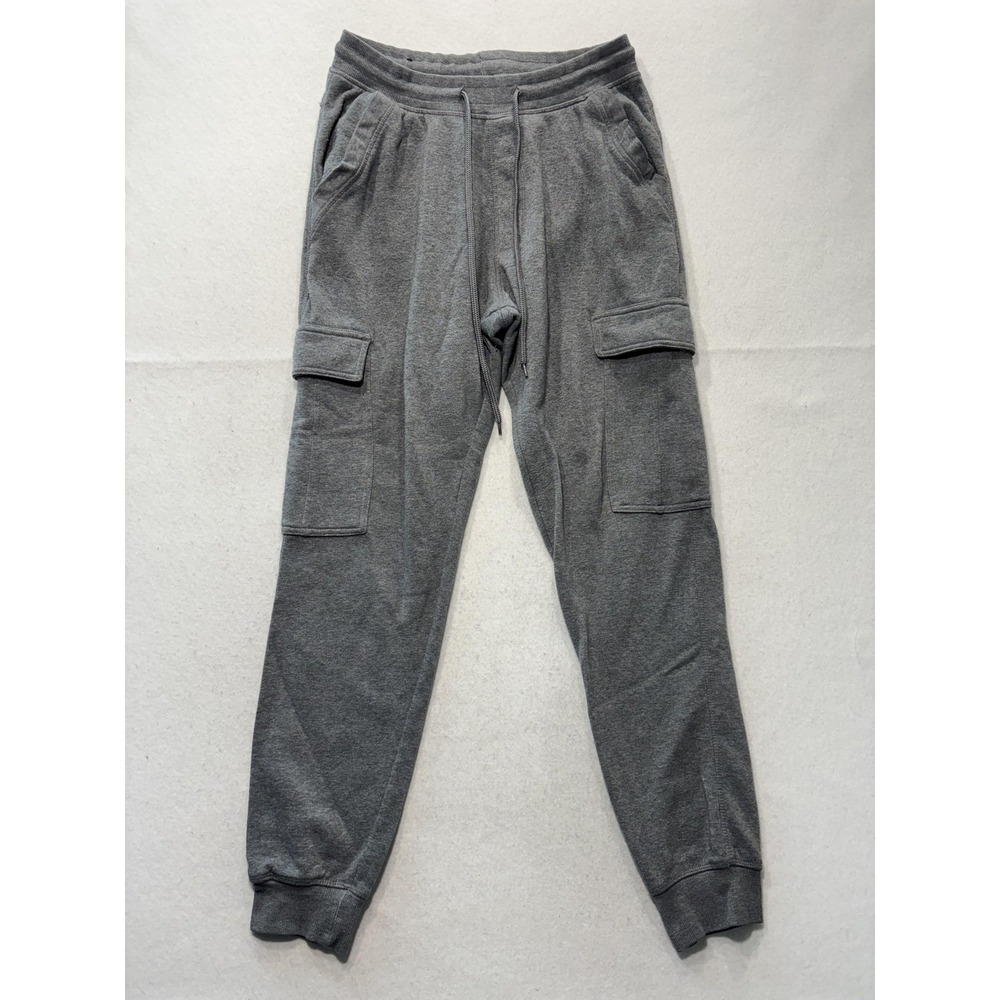 Monument Jogger Pants Mens Medium Gray Fleece Cargo Elastic Waist Pockets